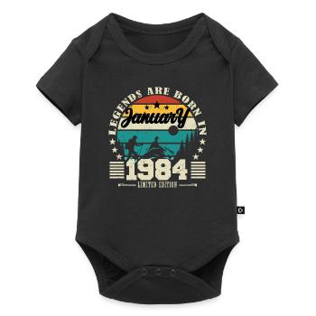 Janvier 1984. Cadeau d'anniversaire janvier 1984. - Body à manches courtes Premium Bébé - noir - Devant