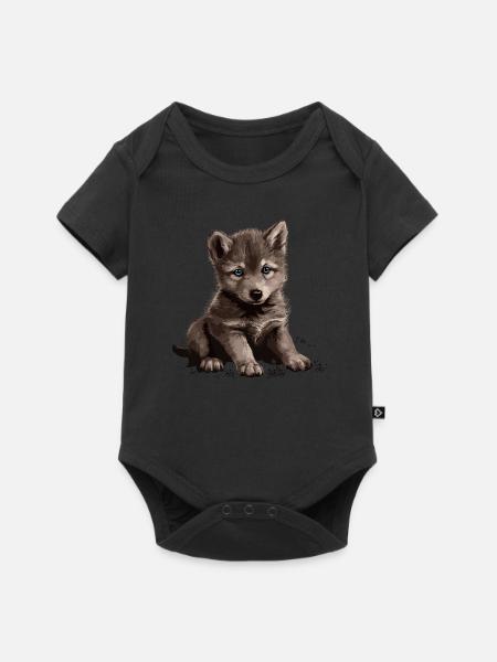 Wolf Kratzspuren Krallen Wild Wald Tier Baby Wolf - Baby Premium Kurzarmbody - Schwarz