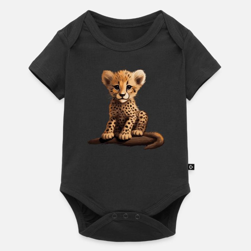 Bébé guépard Animaux chats sauvages Afrique - Body à manches courtes Premium Bébé - noir