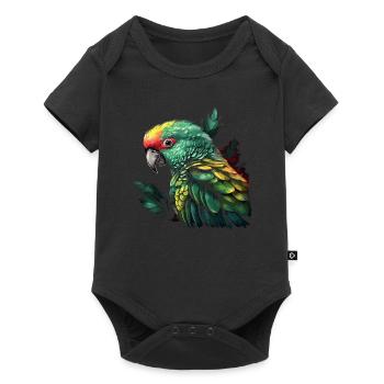 Perroquet Oiseau Ara Nature sauvage - Body à manches courtes Premium Bébé - noir - Devant