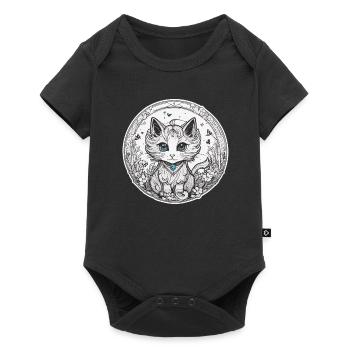 Cat with blue eyes - Baby Premium short-sleeve bodysuit - black - Front