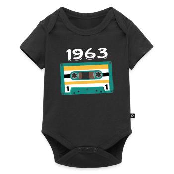 Vintage 1963 Anniversary 1963 Cassette - Baby Premium short-sleeve bodysuit - black - Front
