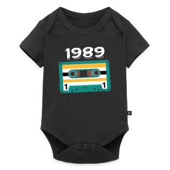 Cassette 1989 Vintage Anniversary 1989 - Baby Premium short-sleeve bodysuit - black - Front