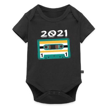 Cassette 2021 Vintage Anniversaire 2021 - Body à manches courtes Premium Bébé - noir - Devant