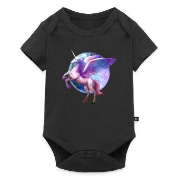 Graphique du cheval Pegasus - Body à manches courtes Premium Bébé - noir - Devant