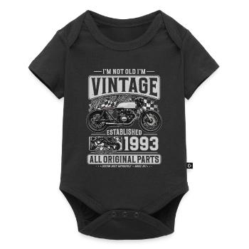 1993 Vintage Birthday Cafe Racer Motorcycle - Baby Premium short-sleeve bodysuit - black - Front