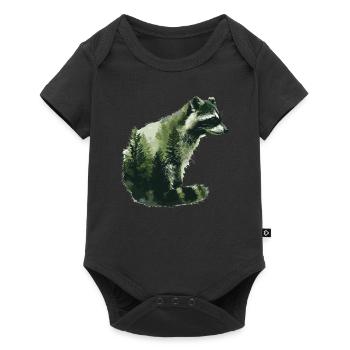 Mignon raton laveur raton laveur nature bébé raton laveur forêt - Body à manches courtes Premium Bébé - noir - Devant