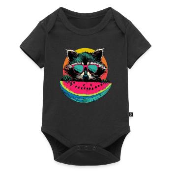 Mignon raton laveur raton laveur nature bébé raton laveur forêt - Body à manches courtes Premium Bébé - noir - Devant