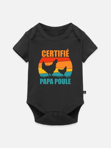 Bester Papa | Zertifizierte Papa-Henne - Baby Premium Kurzarmbody - Schwarz
