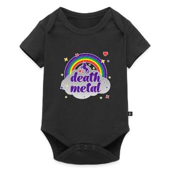 Death Metal Rainbow - Baby Premium Kurzarmbody - Schwarz - Vorne
