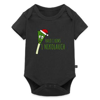 Ugly Christmas Halo I Bims 1 Nikolauch - Baby Premium Kurzarmbody - Schwarz - Vorne