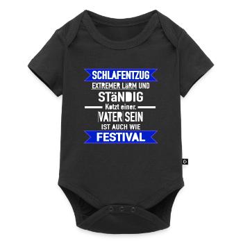 Papa Vater dad Boss Schlafentzug Festival Geschenk - Baby Premium Kurzarmbody - Schwarz - Vorne