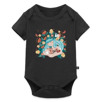 Flore et faune - Sauvez la planète - Body à manches courtes Premium Bébé - noir - Devant