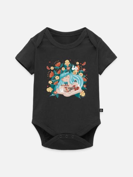 Flora & Fauna - Save the Planet - Baby Premium Kurzarmbody - Schwarz