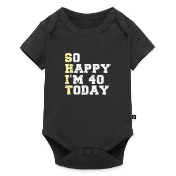 Chemise 30e anniversaire - Tellement heureux que j'ai 40 ans - Body à manches courtes Premium Bébé - noir - Devant