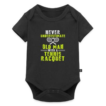Drôle de chemise de tennis - Ne sous-estimez jamais - Body à manches courtes Premium Bébé - noir - Devant