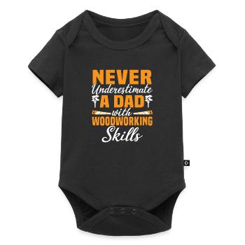 Drôle de chemise de travail du bois, papa menuisier - Body à manches courtes Premium Bébé - noir - Devant