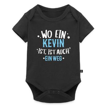 Wo ein Kevin ist, ist ein Weg / Geburtstag, Name - Baby Premium Kurzarmbody - Schwarz - Vorne
