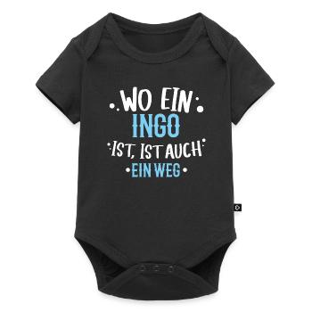 Wo ein Ingo ist, ist ein Weg / Name, Geburtstag - Baby Premium Kurzarmbody - Schwarz - Vorne