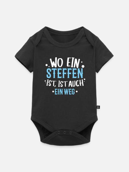 Wo ein Steffen ist, ist ein Weg / Geburtstag Name - Baby Premium Kurzarmbody - Schwarz