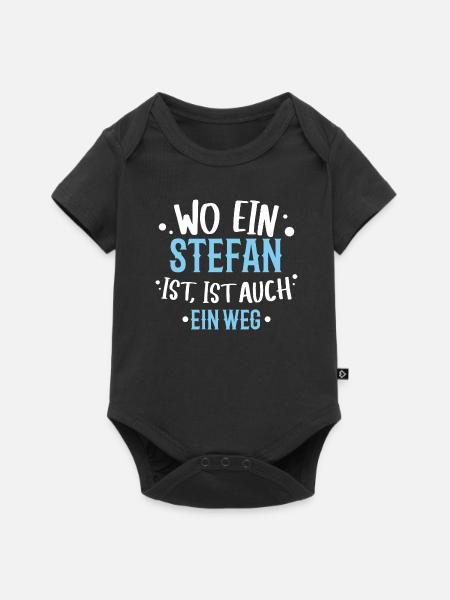 wo ein Stephan ist, ist ein Weg / Geburtstag Name - Baby Premium Kurzarmbody - Schwarz
