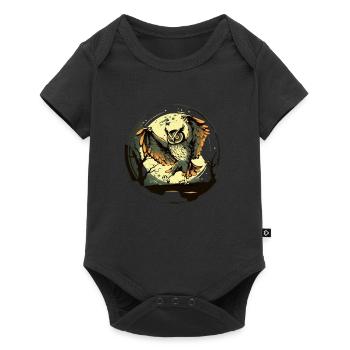 Owl in the moonlight - Baby Premium short-sleeve bodysuit - black - Front