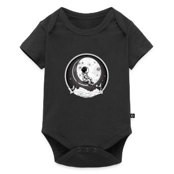 Child astronaut sitting on the moon - Baby Premium short-sleeve bodysuit - black - Front