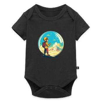 Little explorer conquers the world - Baby Premium short-sleeve bodysuit - black - Front