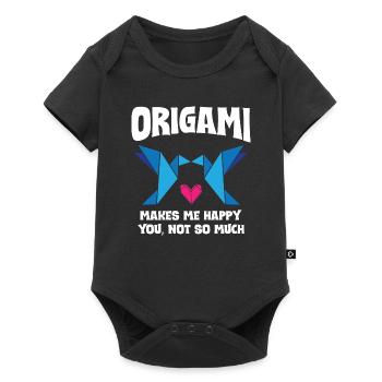Origami Makes Me Happy - Baby Premium short-sleeve bodysuit - black - Front