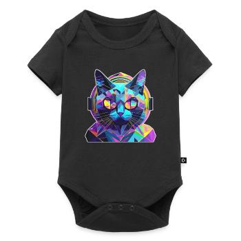 Musik Cat - Baby Premium short-sleeve bodysuit - black - Front