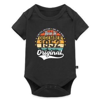 Original Dezember 1952 Jahrgang Geburtstag 1952 - Baby Premium Kurzarmbody - Schwarz - Vorne