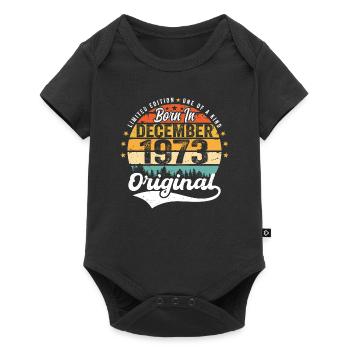 Original December 1973 Vintage Birthday 1973 - Baby Premium short-sleeve bodysuit - black - Front