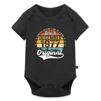 Original December 1977 Vintage Birthday 1977 - Baby Premium short-sleeve bodysuit - black - Front