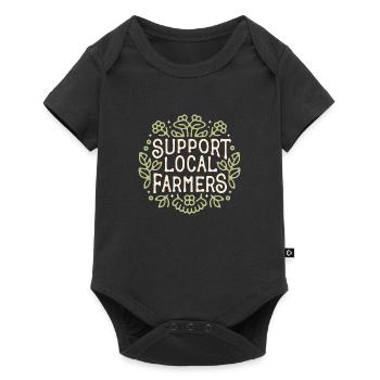 Je soutiens les agriculteurs - Body à manches courtes Premium Bébé - noir - Devant
