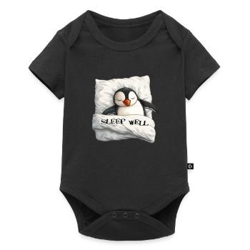 Schlafender Pinguin - Baby Premium Kurzarmbody - Schwarz - Vorne