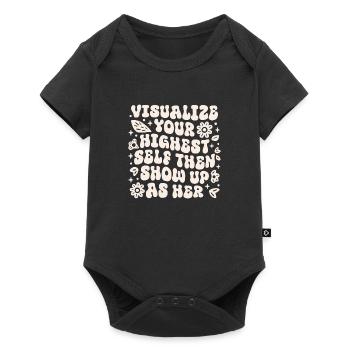 Visualisiere dein höchstes Selbst und zeige dich dann als sie - Baby Premium Kurzarmbody - Schwarz - Vorne