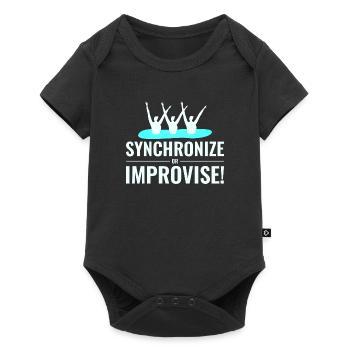Natation synchronisée Improviser Équipe Nageur Humour - Body à manches courtes Premium Bébé - noir - Devant