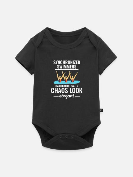 Synchronschwimmen Unterwasser Chaos Elegant - Baby Premium Kurzarmbody - Schwarz