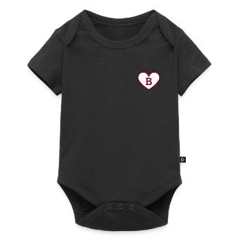 Letter b heart sport trend burgundy - gift idea - Baby Premium short-sleeve bodysuit - black - Front
