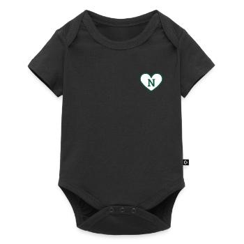 Letter n heart sport green trend - gift idea - Baby Premium short-sleeve bodysuit - black - Front