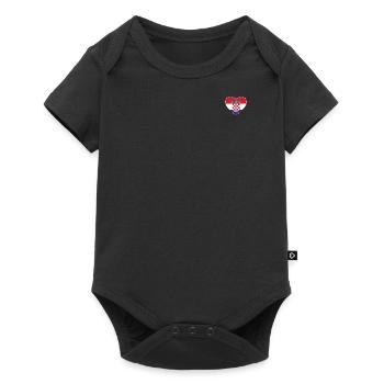 Croatia Flag Heart - Baby Premium short-sleeve bodysuit - black - Front