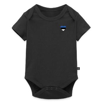 Estonia Flag Heart - Baby Premium short-sleeve bodysuit - black - Front