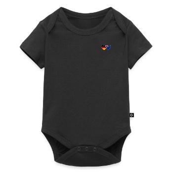 Germany Australia Flag Heart - Baby Premium short-sleeve bodysuit - black - Front