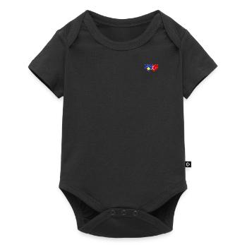 Kosovo Turquie Drapeau Cœur - Body à manches courtes Premium Bébé - noir - Devant
