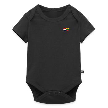 Hollande Lituanie Drapeau Cœur - Body à manches courtes Premium Bébé - noir - Devant