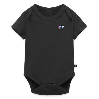 Islande Finlande Flag Coeur - Body à manches courtes Premium Bébé - noir - Devant