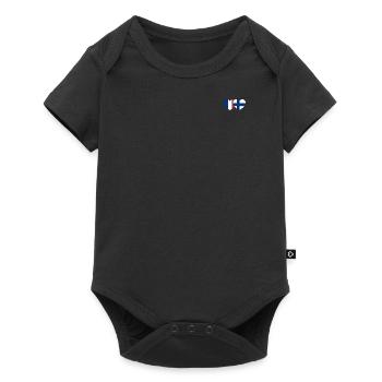 France Finlande Flag Coeur - Body à manches courtes Premium Bébé - noir - Devant