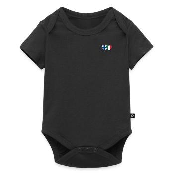 Finlande Italie Drapeau Coeur - Body à manches courtes Premium Bébé - noir - Devant