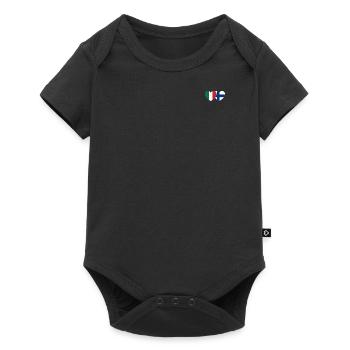 Italie Finlande Flag Coeur - Body à manches courtes Premium Bébé - noir - Devant