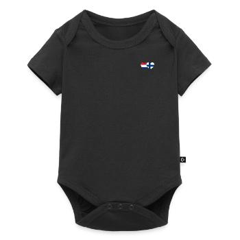 Holland Finland Flag Heart - Baby Premium short-sleeve bodysuit - black - Front